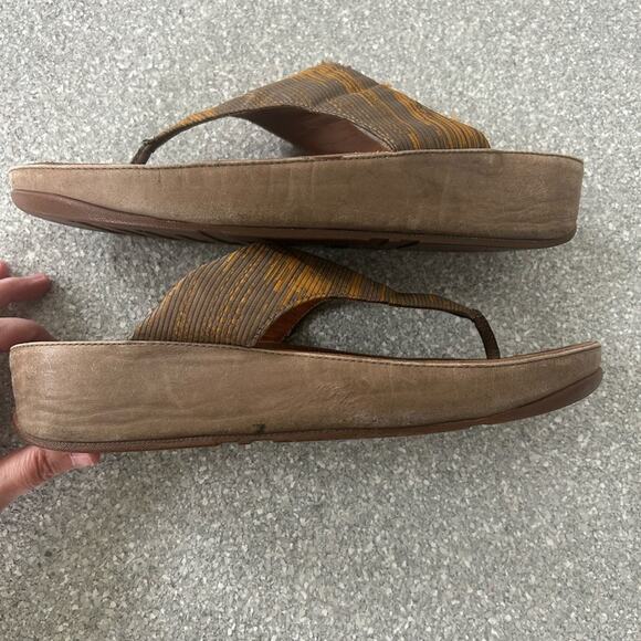 Fitflop Brown Sandals with Orange Accents - Picture 3 of 4